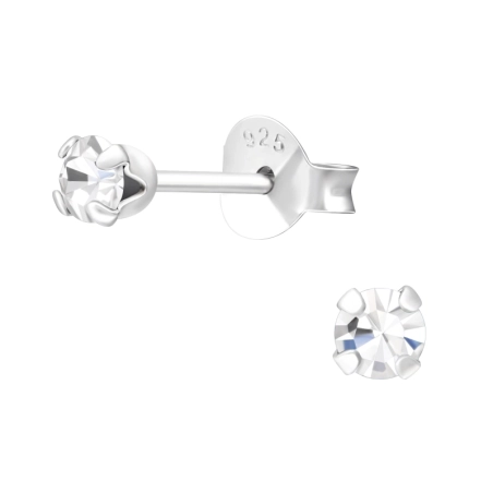 Round 3mm Basic Ear Studs Jewellery | All4silver