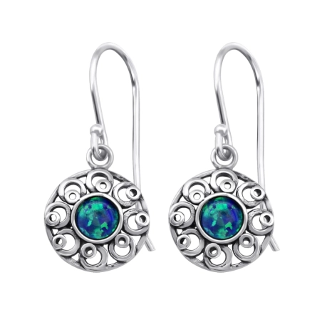 Flower Opal Earrings with semi-precious stones & Opal Jewellery | All4silver