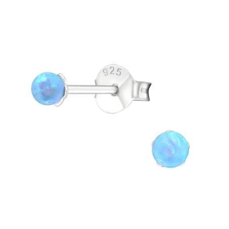 Ball Opal Ear Studs with semi-precious stones Jewellery | All4silver