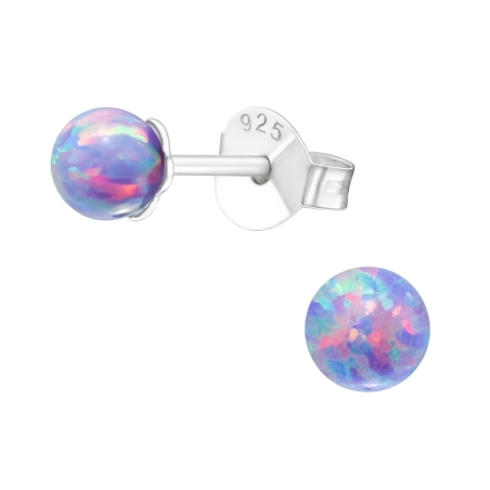 Ball Opal Ear Studs with semi-precious stones Jewellery | All4silver