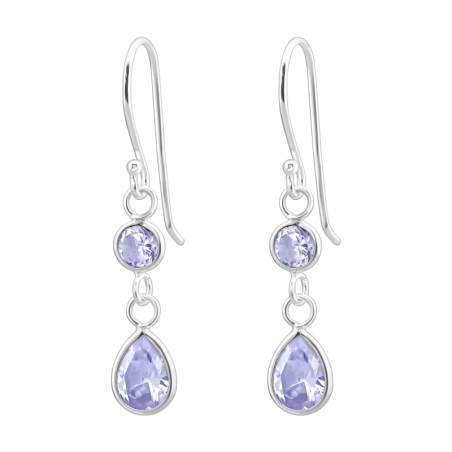 Tear Drop Earrings with Zirconia stones Jewellery | All4silver