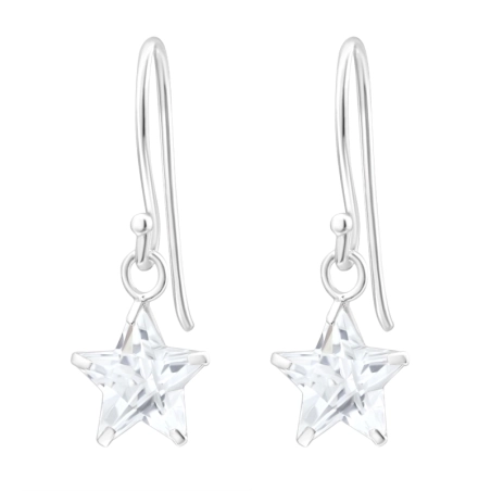 Star Earrings with Zirconia stones Jewellery | All4silver