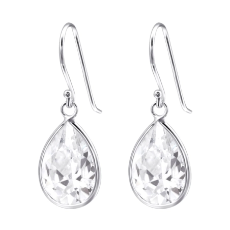Tear Drop zirconia - 925 Sterling Silver Earrings With Zirconia Stones