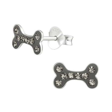 Bone Ear studs with stones Jewellery | All4silver