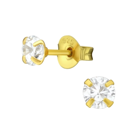 Round 4mm Basic Ear Studs Jewellery | All4silver