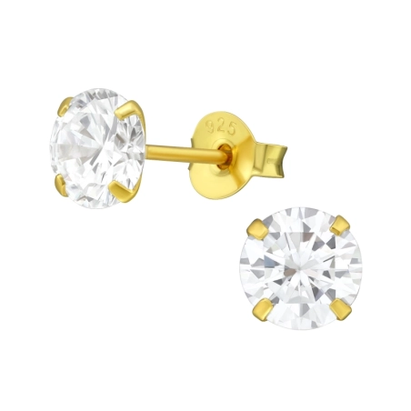 Round 6mm Basic Ear Studs Jewellery | All4silver