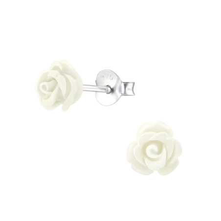 Rose Ear studs with enamel colors Jewellery | All4silver