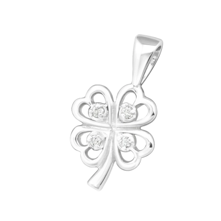 Clover Leaf Pendants with Zirconia stones Jewellery | All4silver