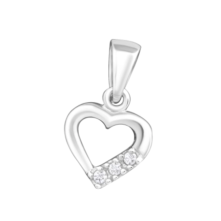 Heart Pendants with Zirconia stones Jewellery | All4silver