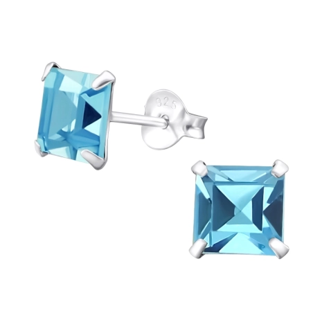 Square 6mm Basic Ear Studs Jewellery | All4silver