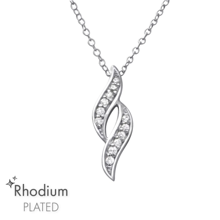 Twist Necklace with stones Jewellery | All4silver
