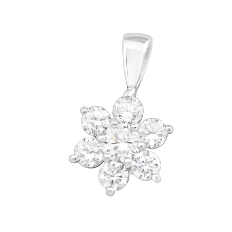 Flower Pendants with Zirconia stones Jewellery | All4silver