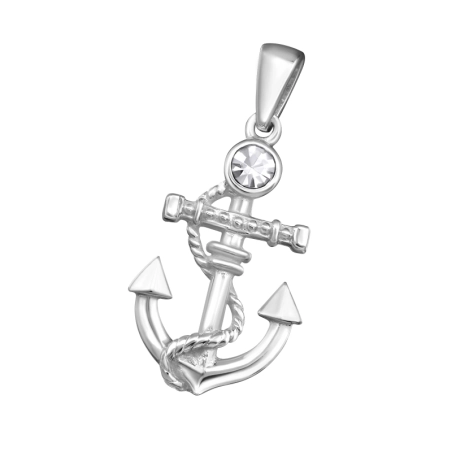 Anchor Pendants with Zirconia stones Jewellery | All4silver