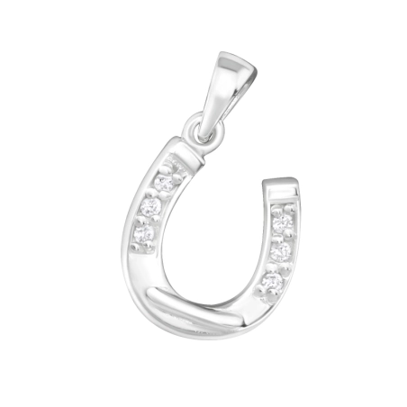 Horseshoe Pendants with Zirconia stones Jewellery | All4silver