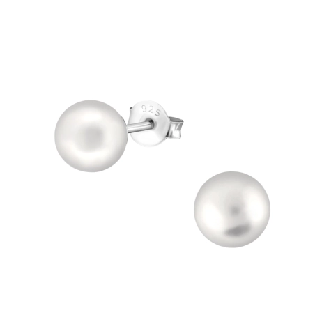 Round Ear Studs with Pearls Jewellery | All4silver