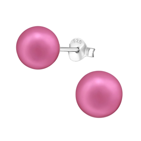Round Ear Studs with Pearls Jewellery | All4silver