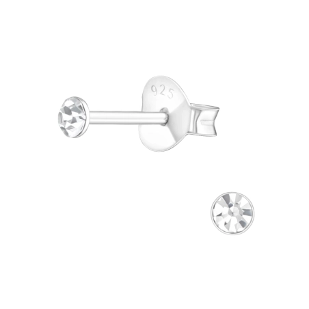 Round 2,5mm Basic Ear Studs Jewellery | All4silver
