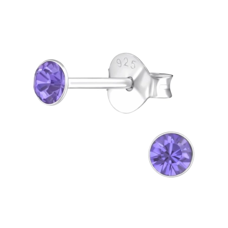 Round 3mm - 925 Sterling Silver Basic Ear Studs