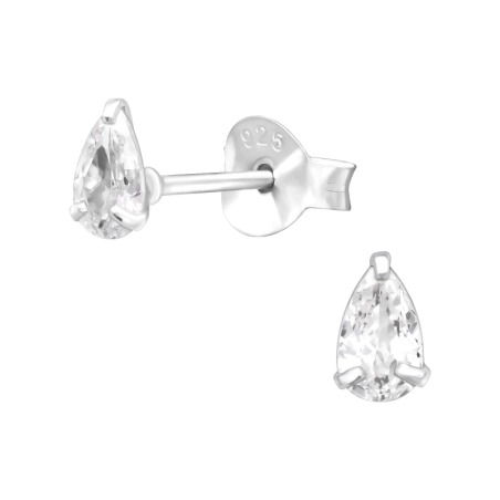 Pear 3x5mm Basic Ear Studs Jewellery | All4silver