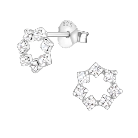 Polygon Ear Studs with Crystal stones Jewellery | All4silver
