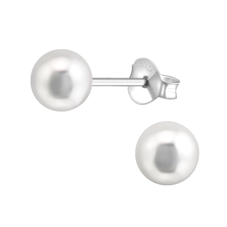 Round Ear Studs with Pearls Jewellery | All4silver