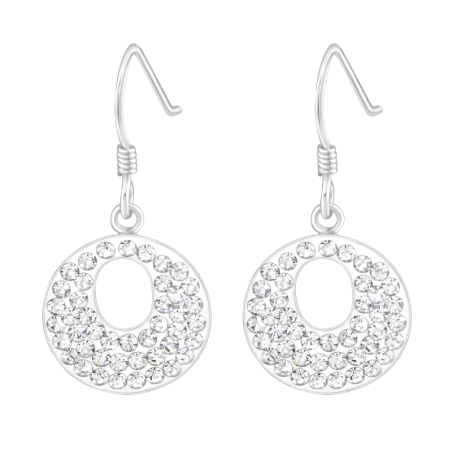 Round Earrings with Crystal stones Jewellery | All4silver