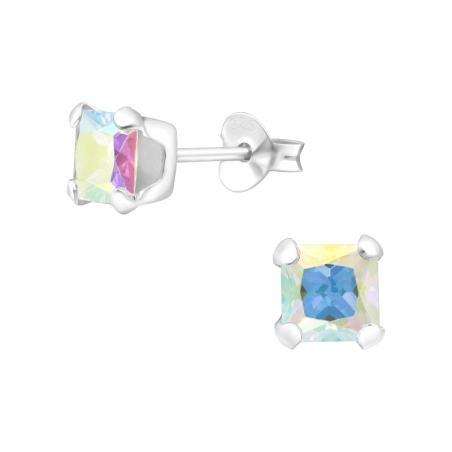 Square 5mm Basic Ear Studs Jewellery | All4silver