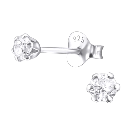 Round 6mm Basic Ear Studs Jewellery | All4silver