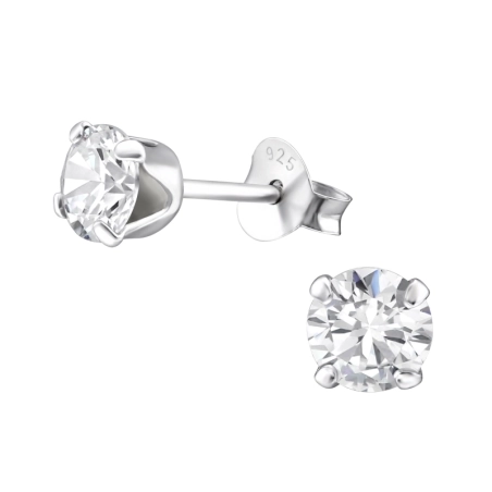 Round 4mm Basic Ear Studs Jewellery | All4silver
