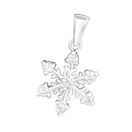 Snowflake Pendants with Zirconia stones Jewellery | All4silver