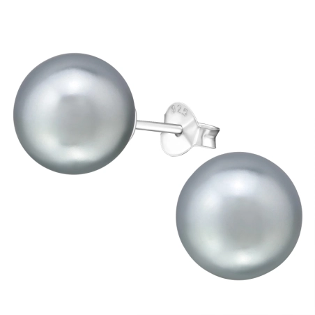 Round Ear Studs with Pearls Jewellery | All4silver