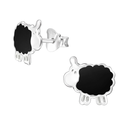 Sheep Ear studs with enamel colors Jewellery | All4silver