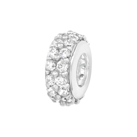 Full round zirconia - 925 Sterling Silver Beads With Zirconia Or Crystal