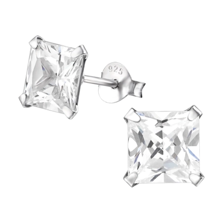 Square 7mm Basic Ear Studs Jewellery | All4silver