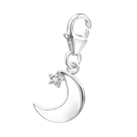 Crescent Moon Charms with lobster Jewellery | All4silver