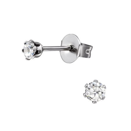 Tulip Steel Ear Studs Jewellery | All4silver