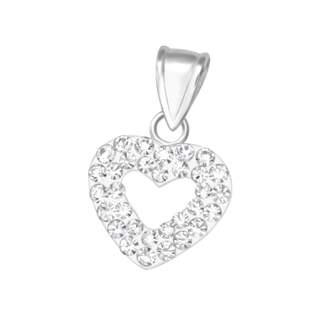 Heart - 925 Sterling Silver Pendants with Zirconia stones
