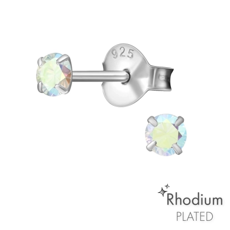 Round 3mm - 925 Sterling Silver Basic Ear Studs