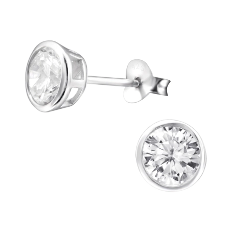 Round 6mm Basic Ear Studs Jewellery | All4silver