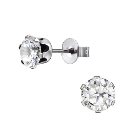 Round Steel Ear Studs Jewellery | All4silver