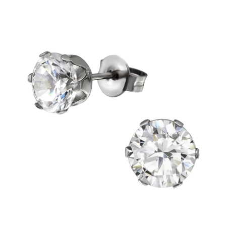 Round Steel Ear Studs Jewellery | All4silver