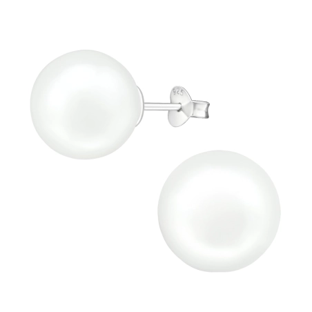 Round Ear Studs with Pearls Jewellery | All4silver