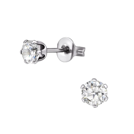 Tulip Steel Ear Studs Jewellery | All4silver