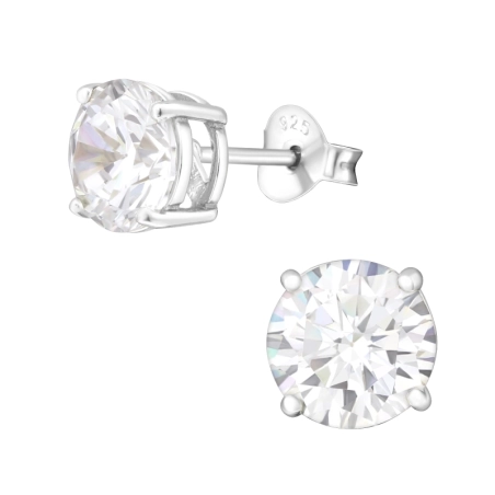Round 7mm Basic Ear Studs Jewellery | All4silver