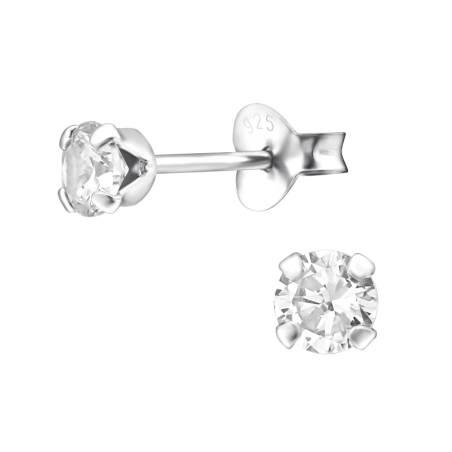 Round 4mm Basic Ear Studs Jewellery | All4silver
