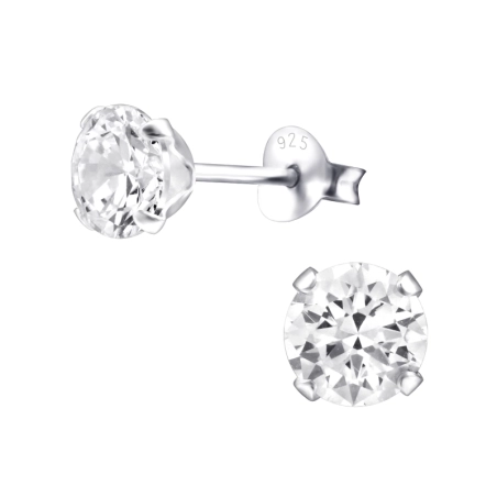 Round 6mm Basic Ear Studs Jewellery | All4silver