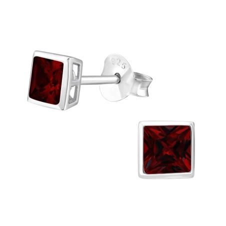 Square 4mm Basic Ear Studs Jewellery | All4silver