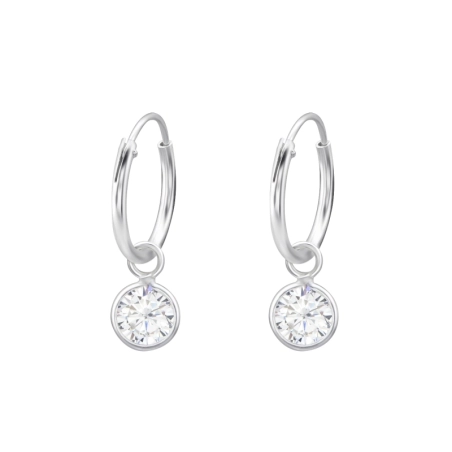 Hanging Oval Ear Hoops Jewellery | All4silver