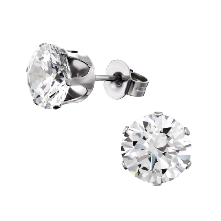 Round Steel Ear Studs Jewellery | All4silver