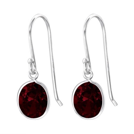 Oval Earrings with Zirconia stones Jewellery | All4silver